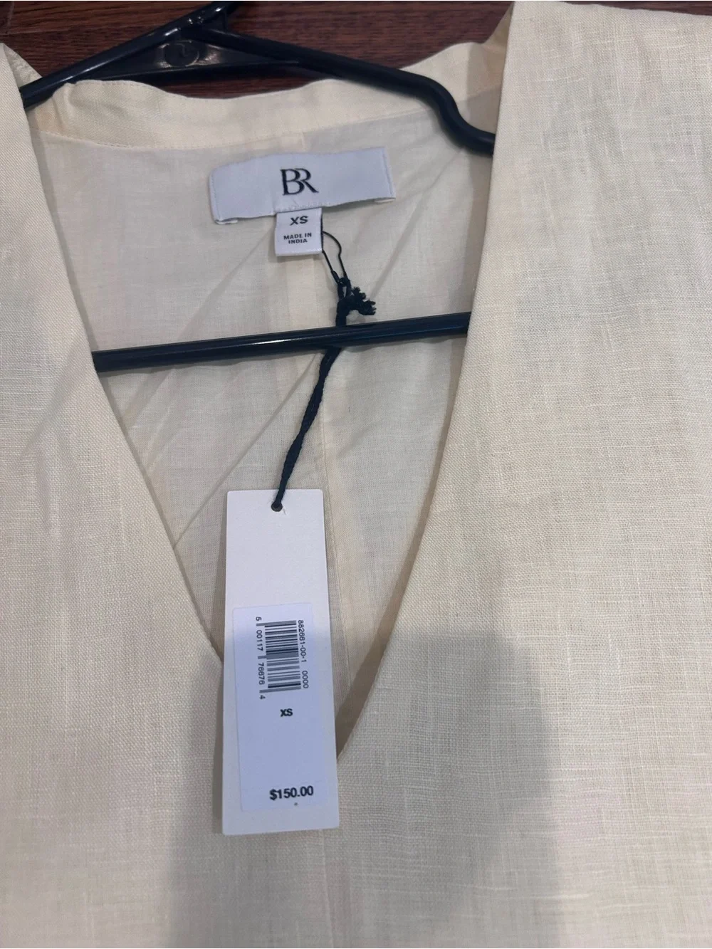 NWT Banana Republic 100% Linen Dress. Butter Yellow/Cream with Pockets and Lined
